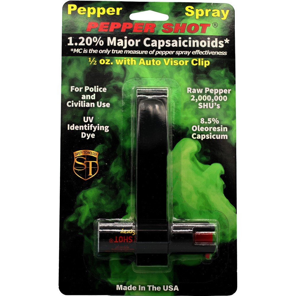 Pepper Shot 1/2 oz Auto Visor Clip Pepper Spray