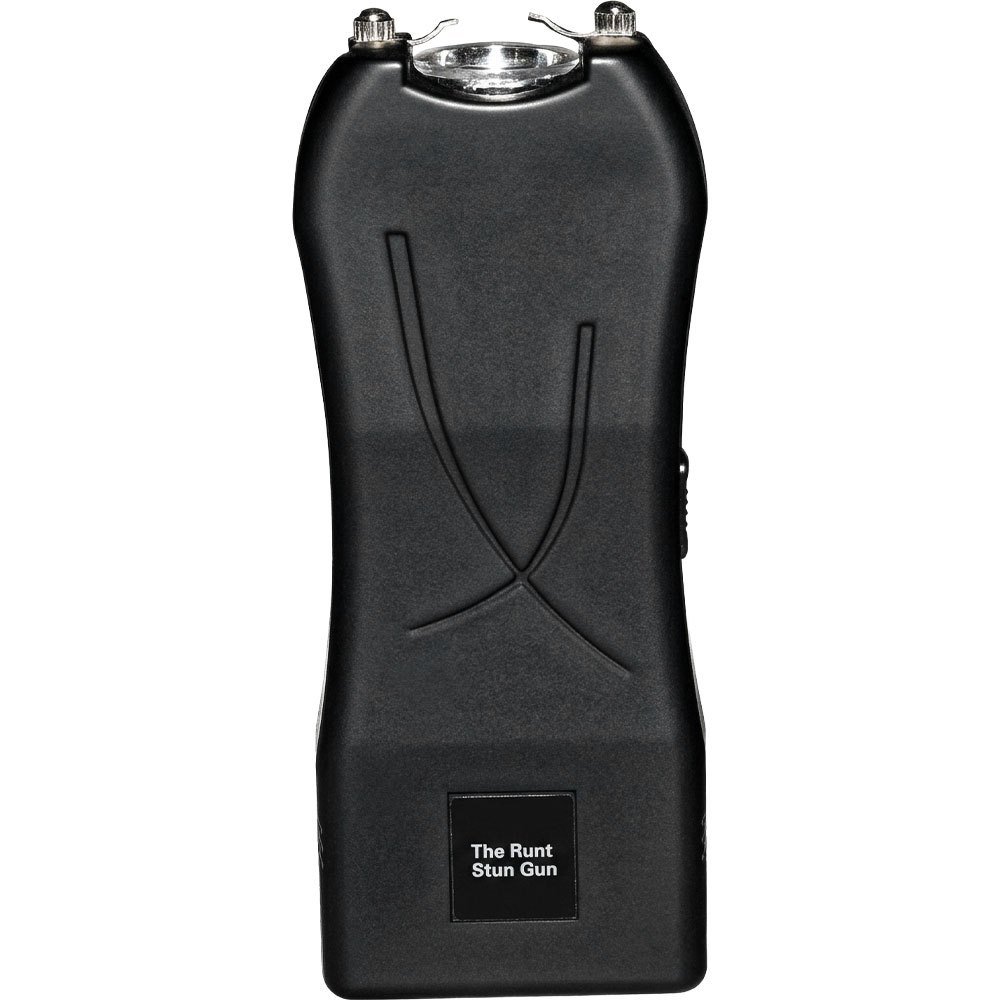 Runt 80 million volt rechargeable stun gun with flashlight, black
