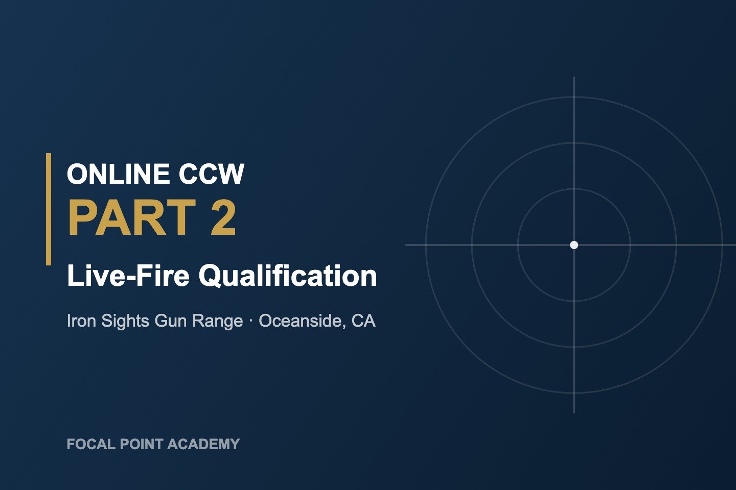 Online CCW Part 2: Live-Fire Qualification at Iron Sights Gun Range