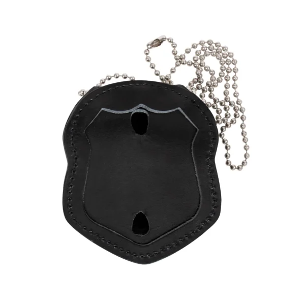 Police Style Leather Badge Holder with Clip