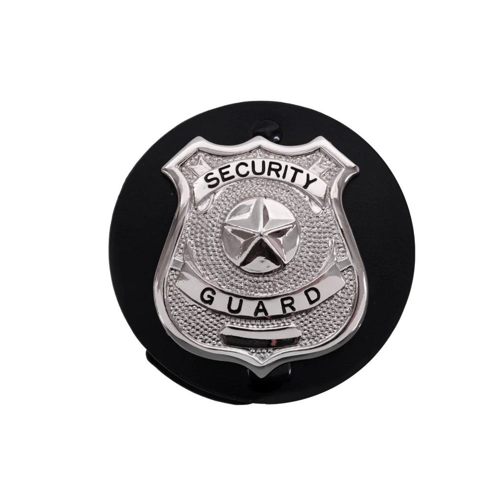 Round Leather Clip-On Badge Holder