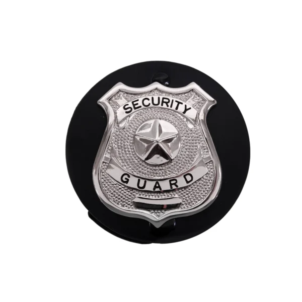 Round Leather Clip-On Badge Holder